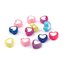 Hjärtformade pärlor - Mixade färger med vita hjärtan - 200st