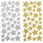 Foamstickers med glitter - Stjärnor - Guld & Silver