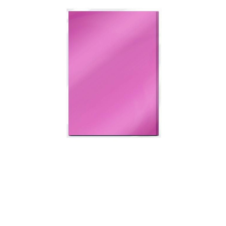 A4 Metallic Mirror Card - Pink Chiffon - Satin - 5st