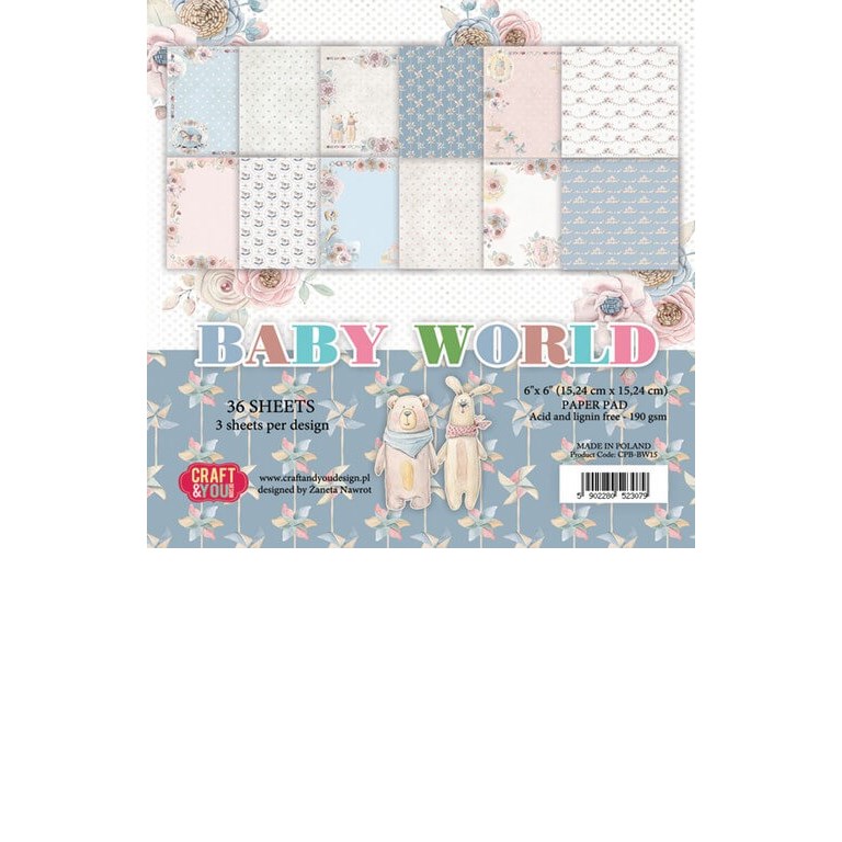 Paper pack - Craft & You - Baby World - 15x15cm