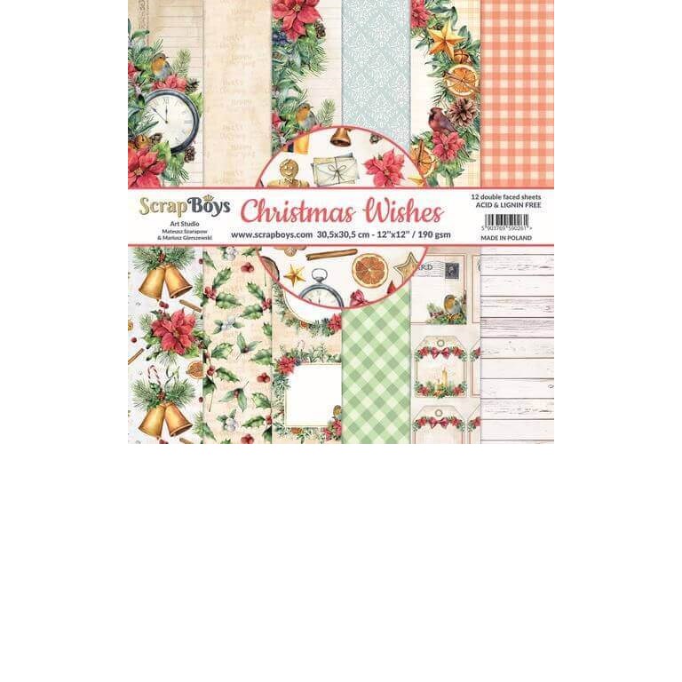 Scrapbookingpapper - 30x30cm - Christmas Wishes