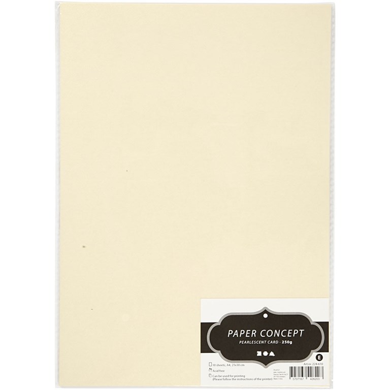Slät Cardstock - A4 - Pärlemor kartong - 10st - 250g