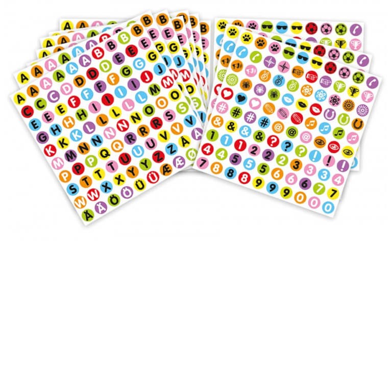 Stickers - Siffror & Symboler 10ark (1000st)