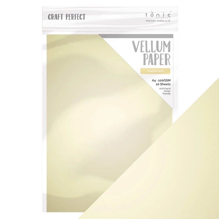 A4 Vellum - Pearled Gold - 10 ark
