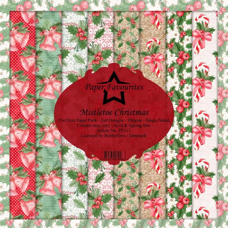 Scrapbookingpapper - 15x15cm - Mistletoe Christmas