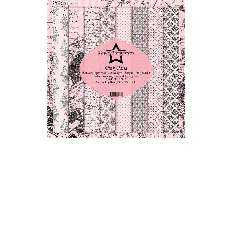 Scrapbookingpapper - 15x15cm - Pink Paris