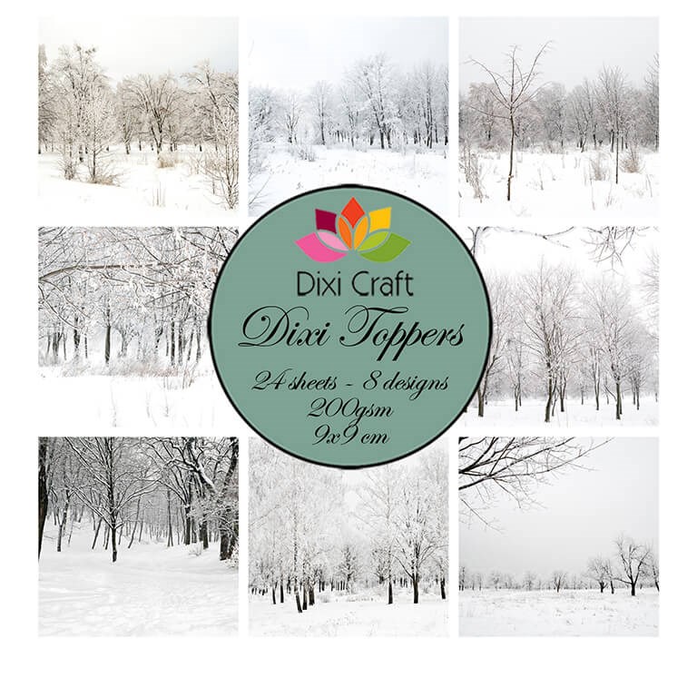 Pappersblock - DIXI Craft - White Winter - 9x9cm