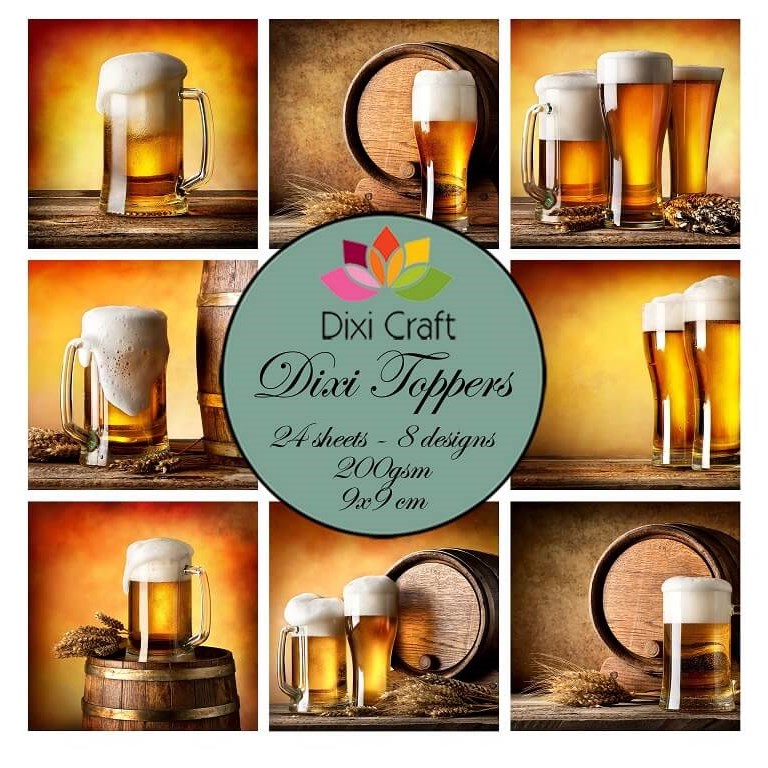 Pappersblock - DIXI Craft - Toppers Ölglas - 9x9cm