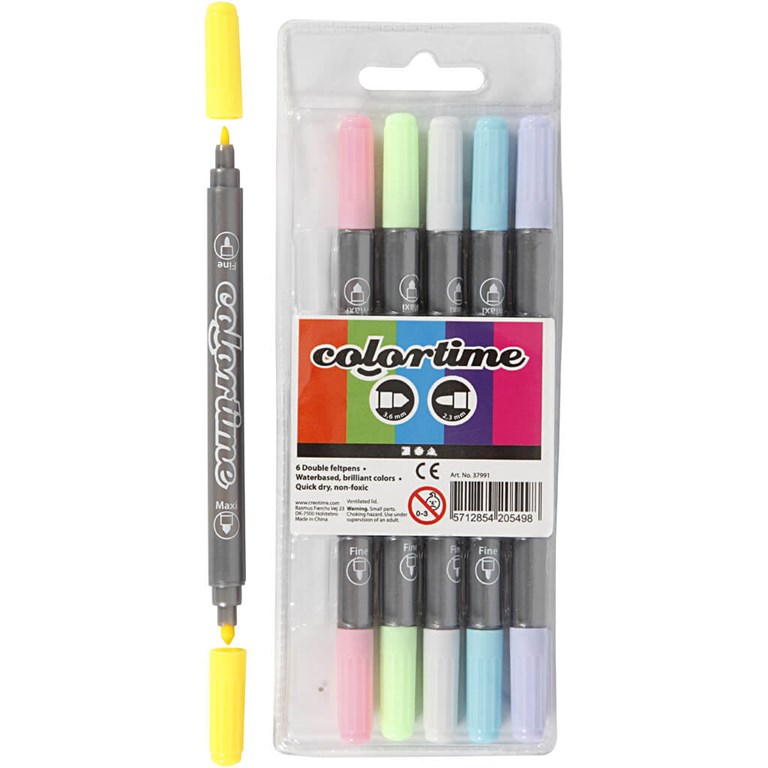 Colortime Tuschpennor - Pastel - 6st