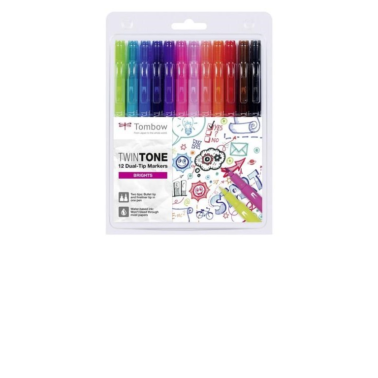 Tombow - Twintone Dual-tip Markers - Brights