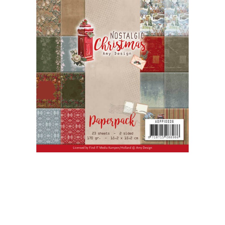 Paper pack - 15x15cm - Nostalgic Christmas