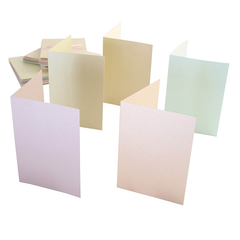 Kort och kuvert - 50-pack - A6 - Pastel Pearlescent