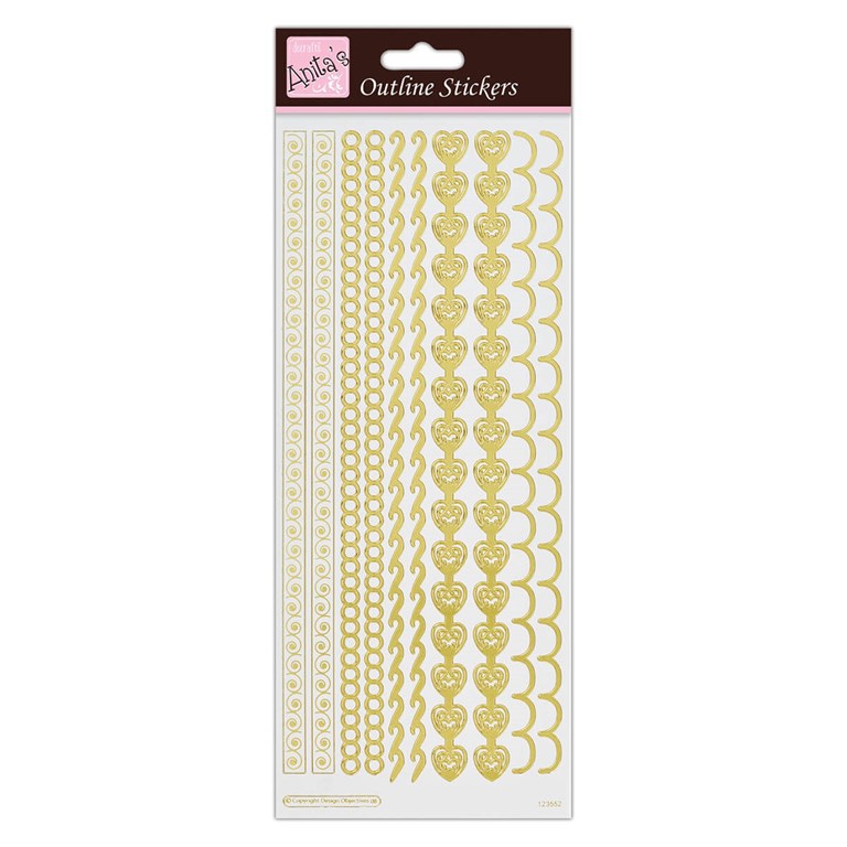 Outline Stickers - Border - Gold