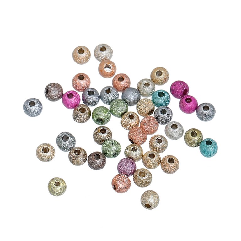 Frostade Pärlor i mixade färger - 1000st - 4mm