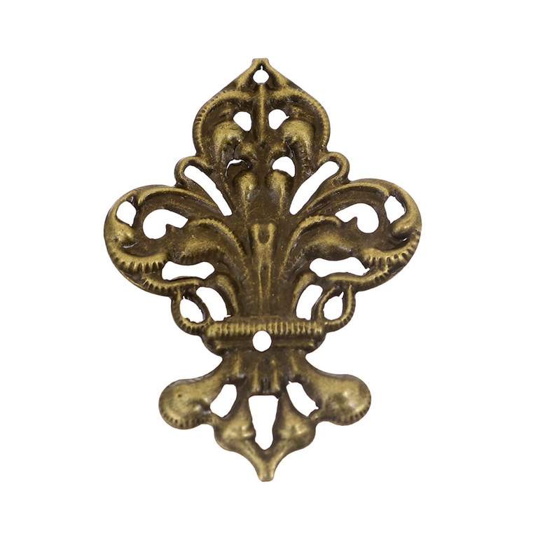 Metalldekorationer - Antik guld - Franska liljor - 50st