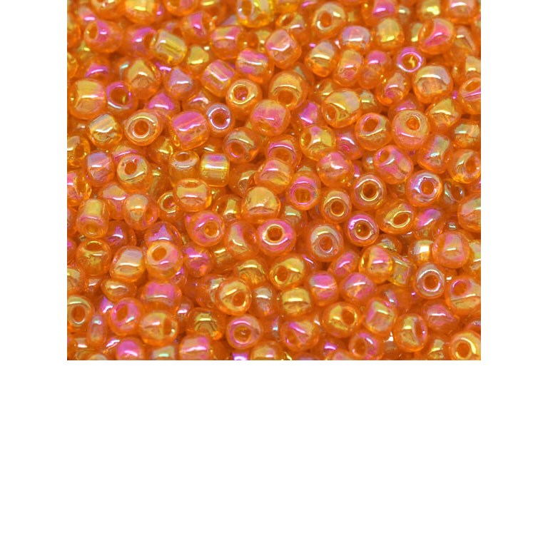 Orange glaspärlor - 100g - Ca 1500st - 4mm