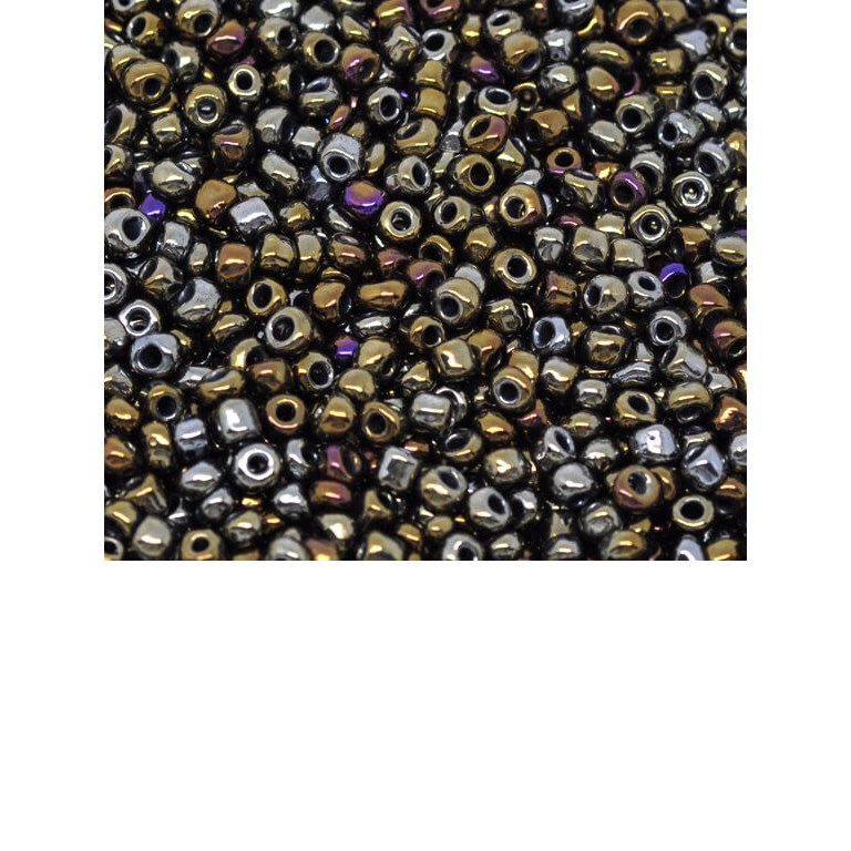 Bruna/oljefärgade glaspärlor - 100g - Ca 1500st - 4mm
