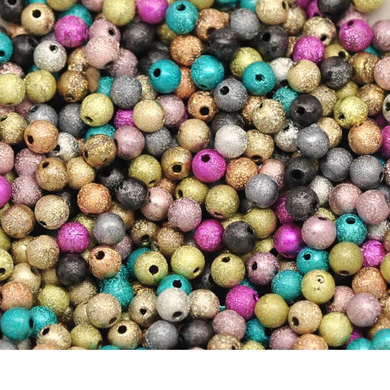 Frostade Pärlor i mixade färger - 500st - 6mm