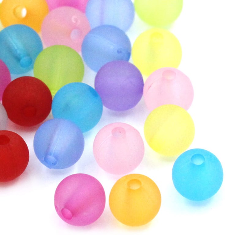 Matta pärlor i mixade färger - 1000st - 6mm
