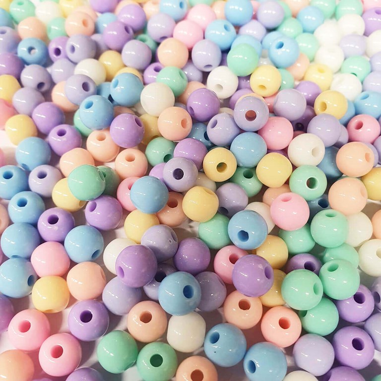 Akrylpärlor - Mixade pärlor i pastelltoner - 8mm - 300st