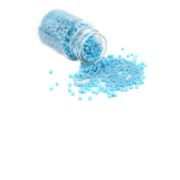 Glaspärlor i burk - Seed Beads - 2mm - 30g - Ljusblå