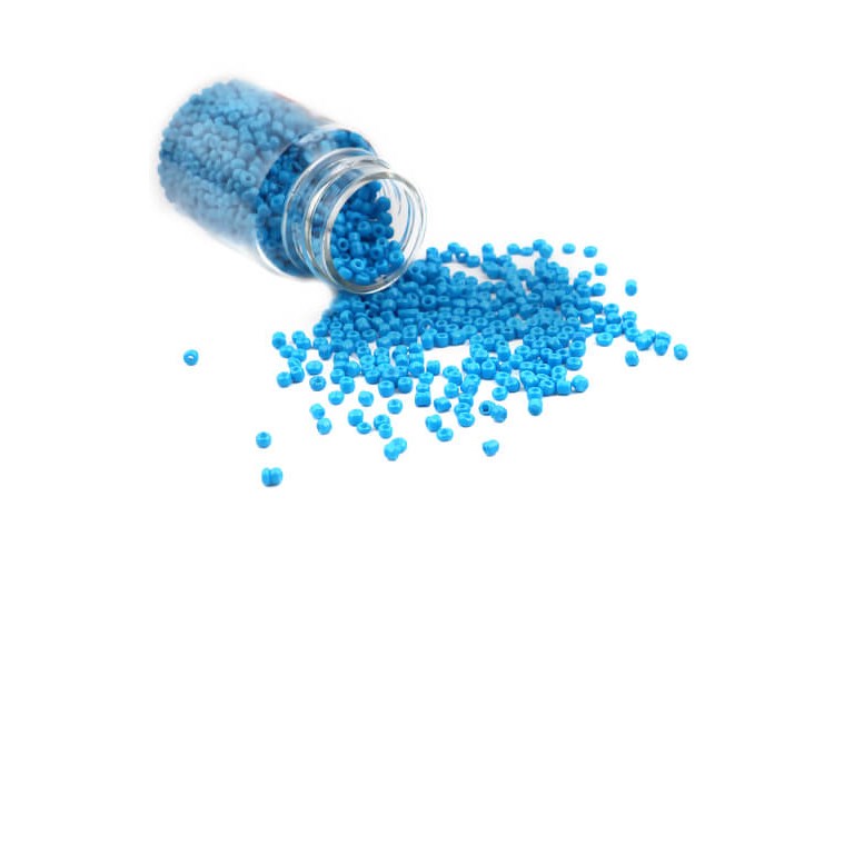 Glaspärlor i burk - Seed Beads - 2mm - 30g - Blå