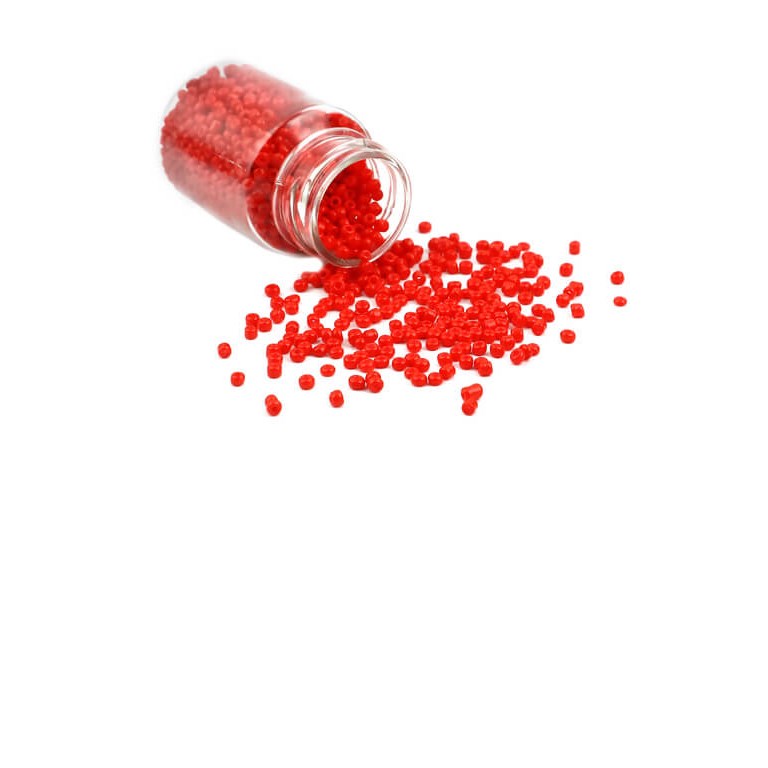 Glaspärlor i burk - Seed Beads - 2mm - 30g - Röd
