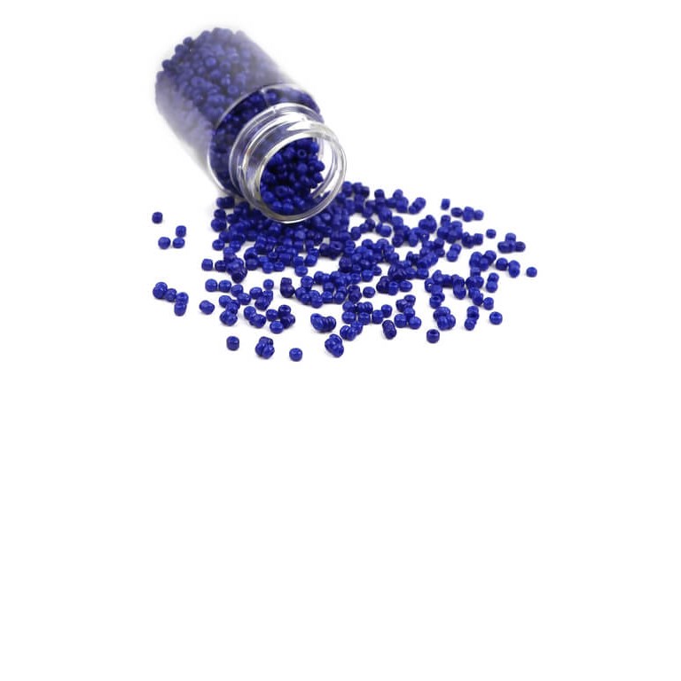 Glaspärlor i burk - Seed Beads - 2mm - 30g - Kungsblå