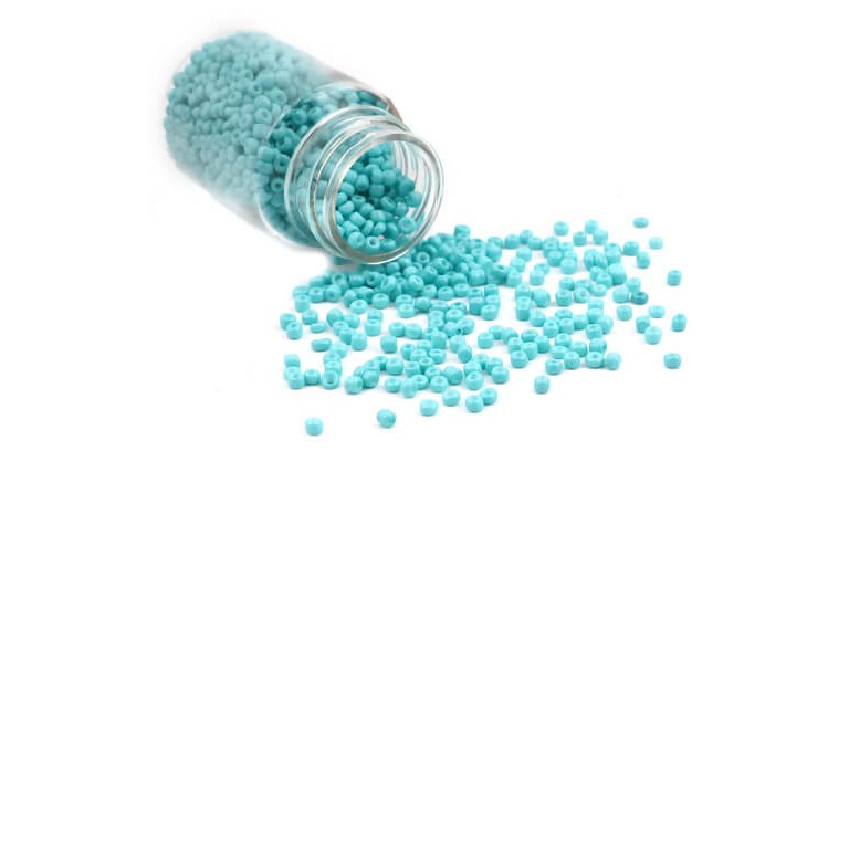Glaspärlor i burk - Seed Beads - 2mm - 30g - Havsblå
