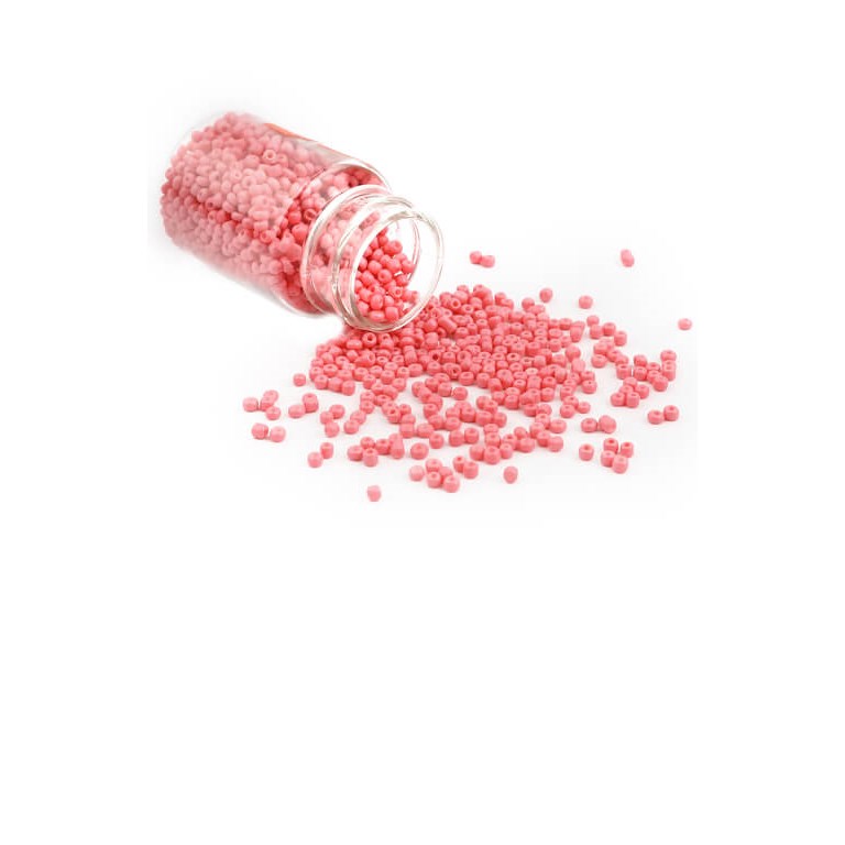 Glaspärlor i burk - Seed Beads - 2mm - 30g - Gammelrosa