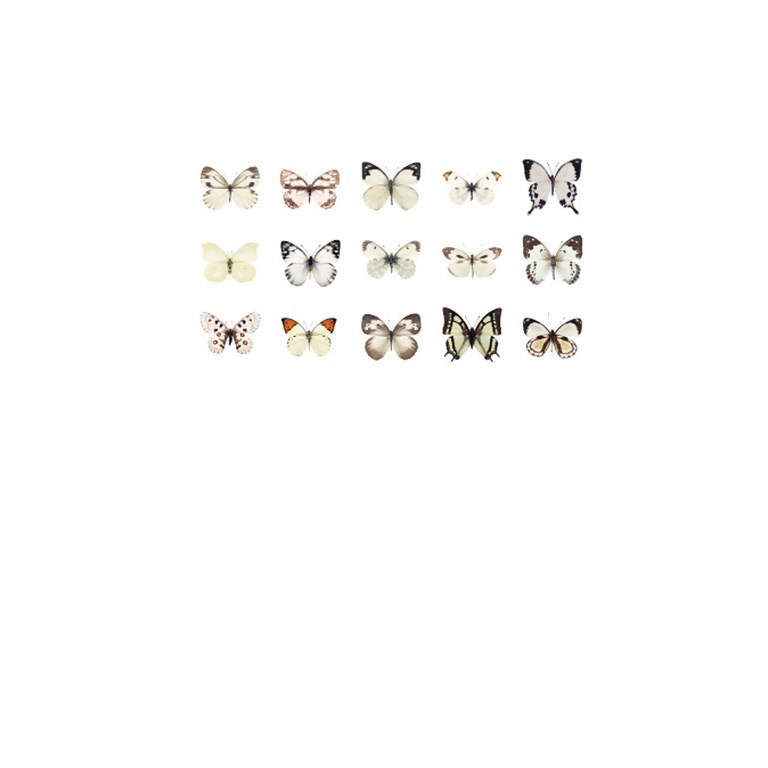 Stickers - Fjärilar - Creme - 45st