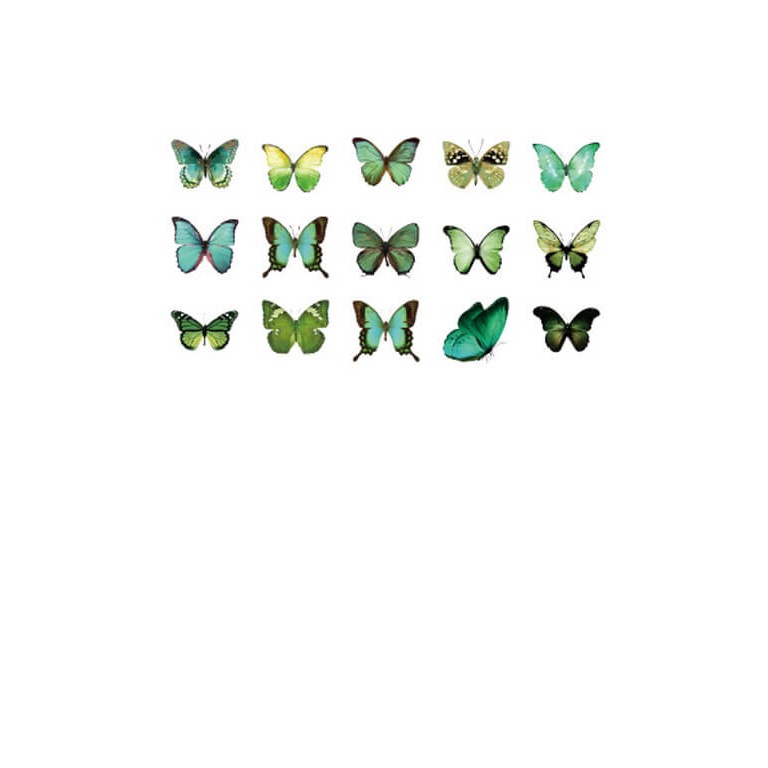 Stickers - Fjärilar - Grön - 45st