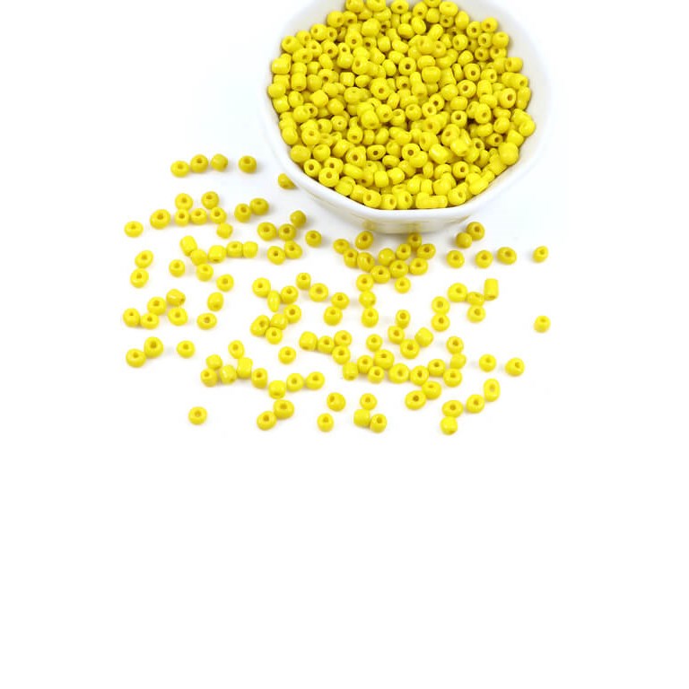 Glaspärlor - Seed Beads - 4mm - 100g - Klargul