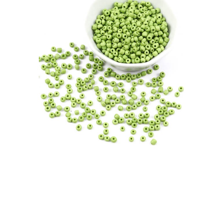 Glaspärlor - Seed Beads - 4mm - 100g - Ärtgrön