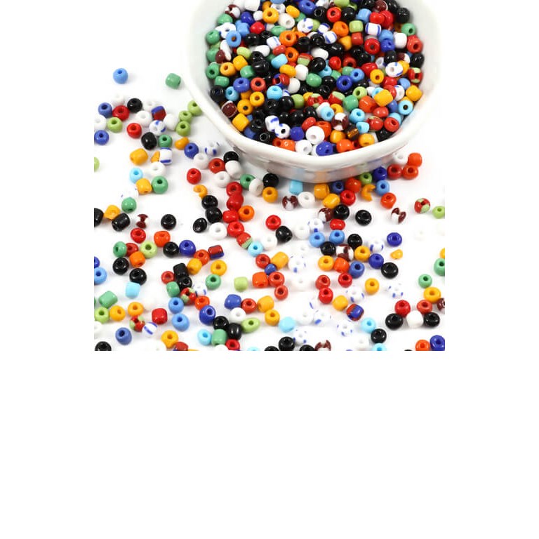 Glaspärlor - Seed Beads - 4mm - 100g - Färgmix