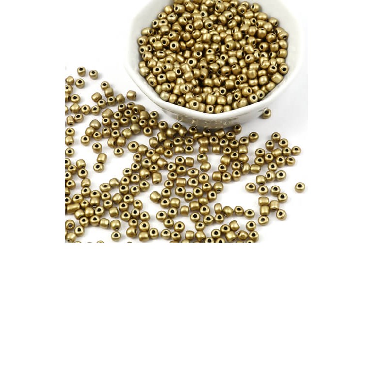 Glaspärlor - Seed Beads - 4mm - 100g - Guld