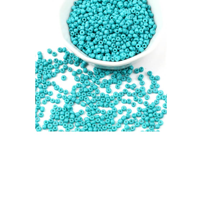 Glaspärlor - Seed Beads - 3mm - 50g - Påfågel-blå