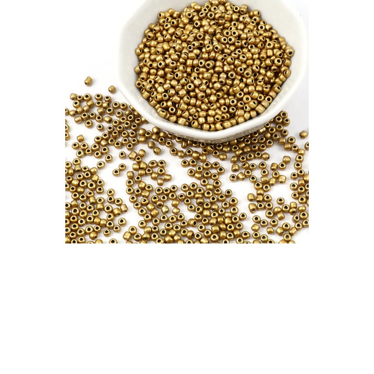 Glaspärlor - Seed Beads - 3mm - 50g - Guld