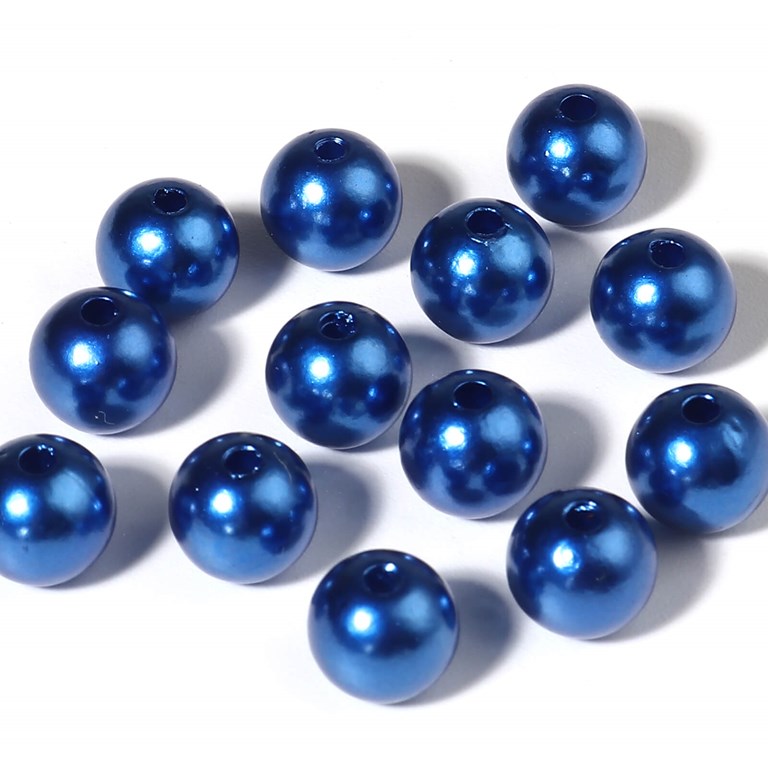 Akrylpärlor med pärlemoryta - 6mm - 250st - Blå