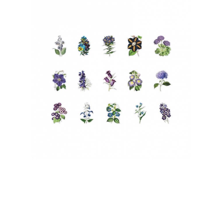 Stickers - Målade blommor - Lila - 30st