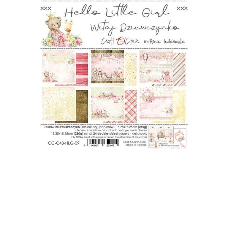 Paper pack - 15x15 cm - Hello Little Girl