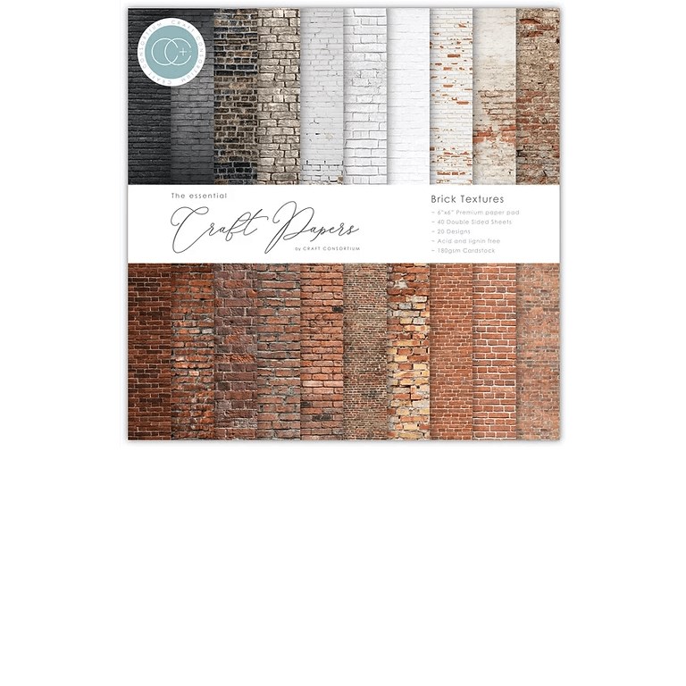 Pappersblock - 15x15cm - Brick Textures