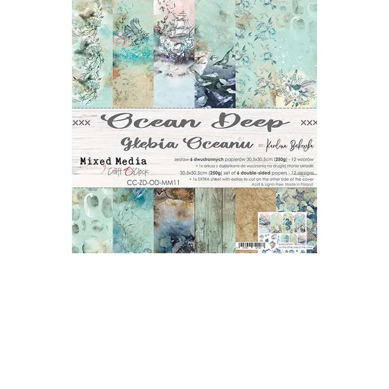 Scrapbookingpapper - 30x30cm - Ocean Deep