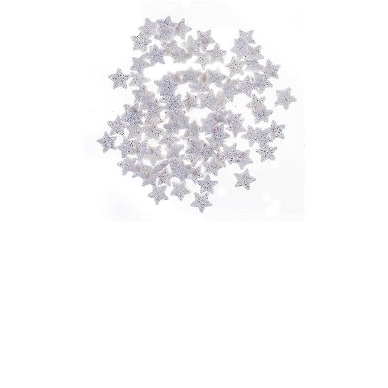 Stjärnor med glitter - Vita - 96st