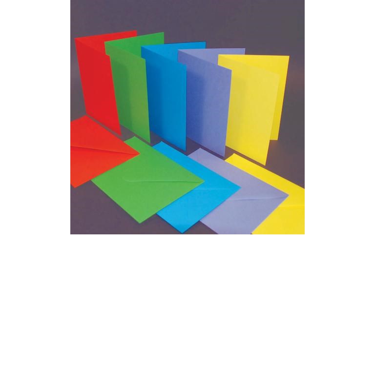 Kort & Kuvert - A6 - Brights färgmix - 50st