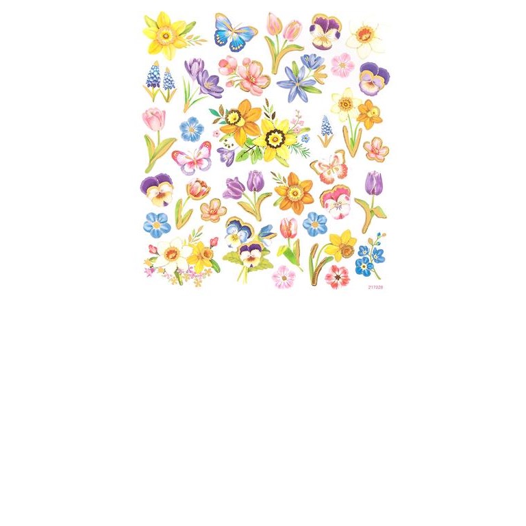 Ark med stickers 15x16,5cm - Flowers