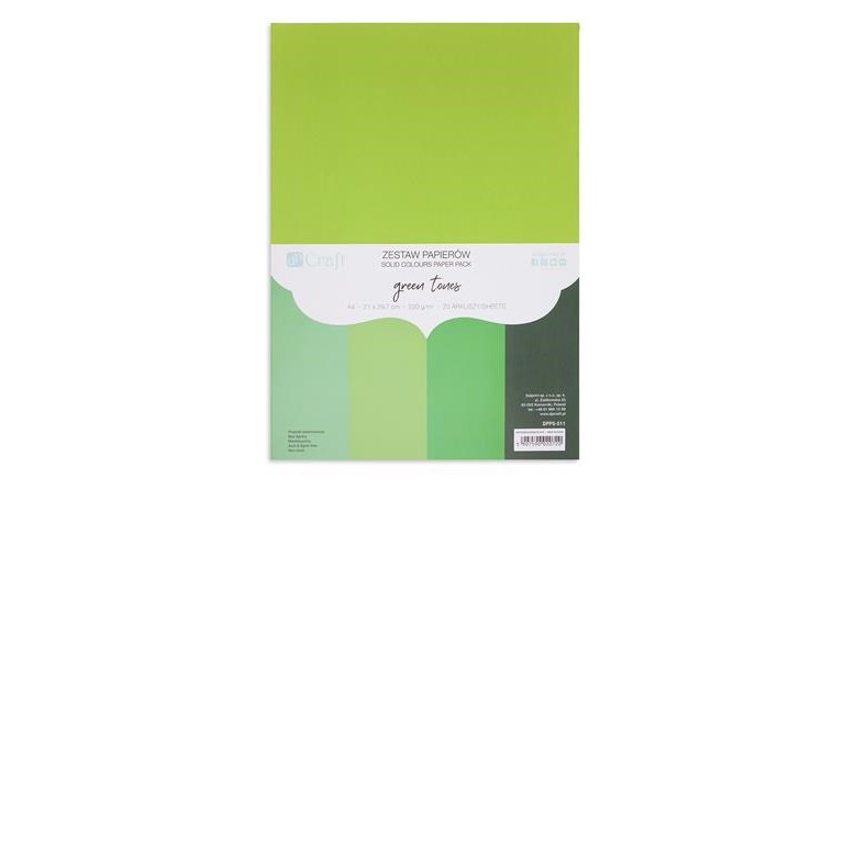 A4 Solid Colours Paper Pack - Green Tones - 20st