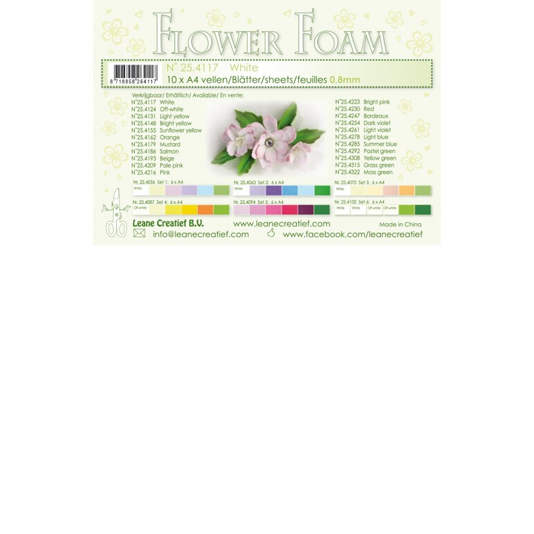 Flower Foam - A4 - 10st ark - White