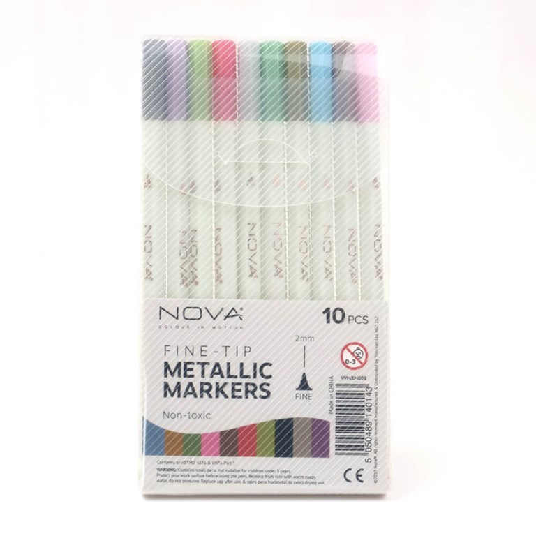 Fine Tip - Metallic Markers - Nova - 10st