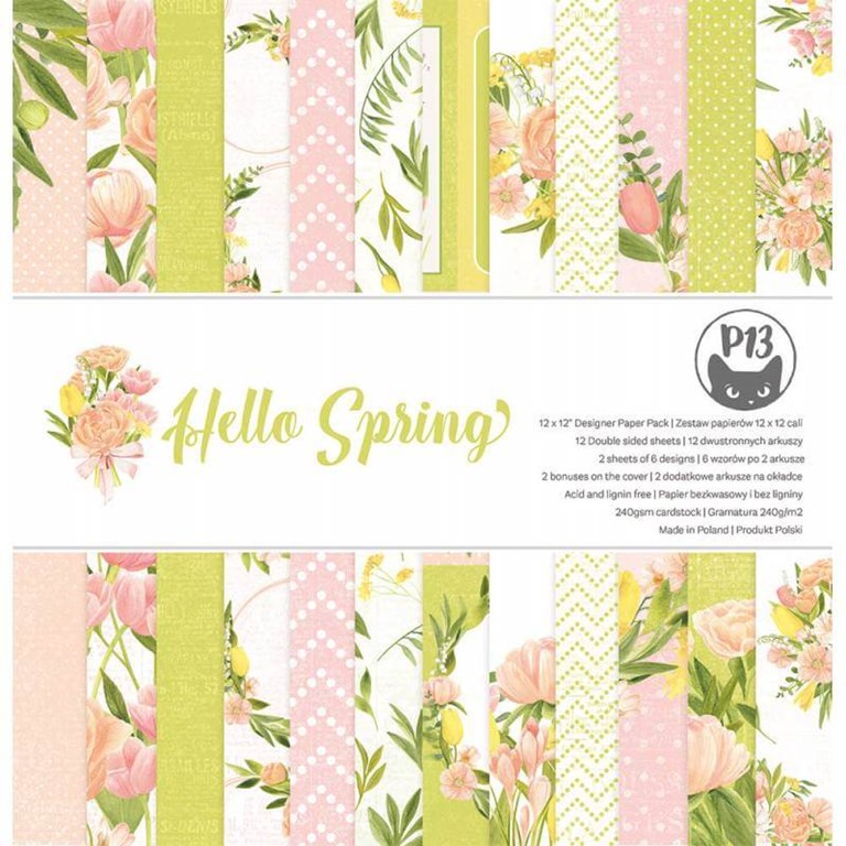 Scrapbookingpapper - 30x30 cm - Hello Spring